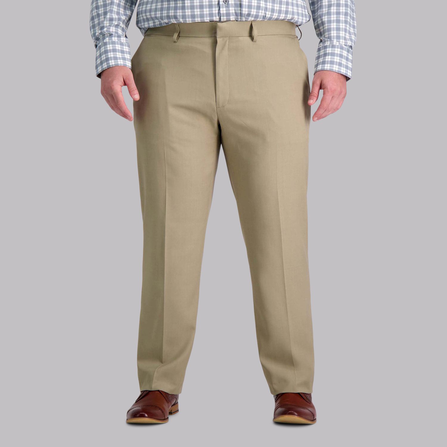 Haggar Premium Comfort Dress Slim Fit Flat Front Pant Pantaloni, Blu, 29W x 30L Uomo