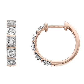 Diamond Brilliance Sterling Silver 1/10 Carat T.W. Lab-Created Diamond Hoop Earrings