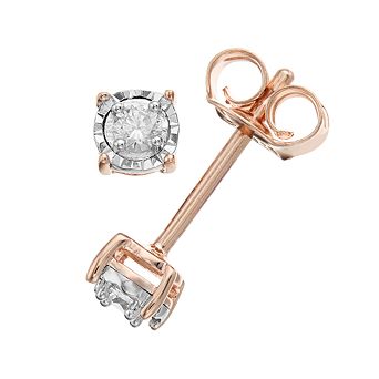 Diamond Brilliance Sterling Silver 1/10 Carat T.W. Lab-Created Diamond Round Miracle Stud Earrings