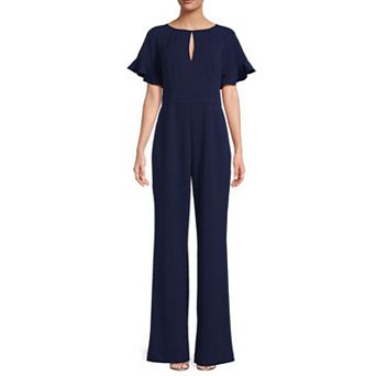Women's Focus By Shani Flutter Sleeve Knit Jumpsuit