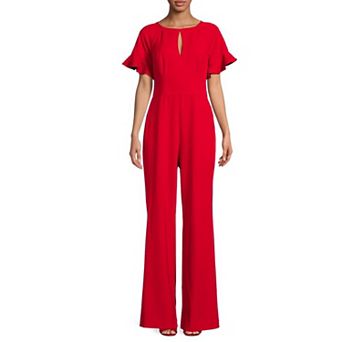 Women's Focus By Shani Flutter Sleeve Knit Jumpsuit