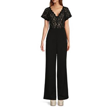 Women's Focus By Shani V-Neck Lace Jumpsuit
