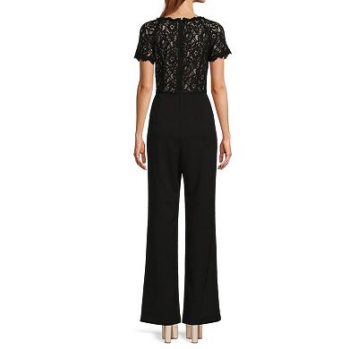 Women's Focus By Shani V-Neck Lace Jumpsuit