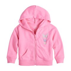  Kids Girls Plain Baby Pink Hooded Hoodie Tracksuit