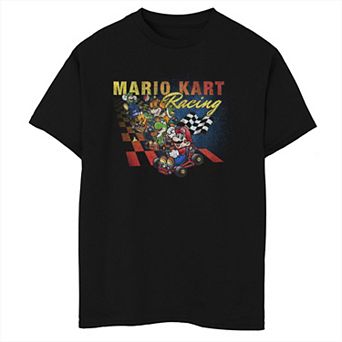 Boys 8-20 Mario Kart Racing Checker Flag Portrait Tee