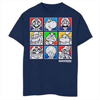 Boys 8-20 Nintendo Super Mario Characters Rainbow Boxes Tee