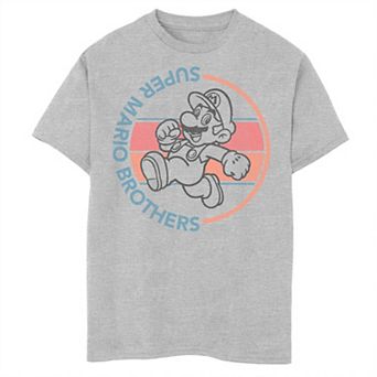 Boys Nintendo Super Mario Brothers Retro Circle Graphic Tee