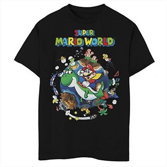 Boys Super Mario World Yoshi & Mario Around The World Graphic Tee