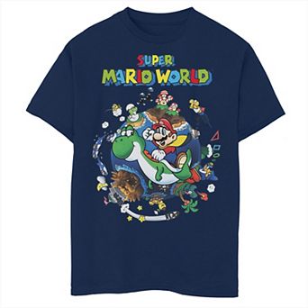 Boys Super Mario World Yoshi & Mario Around The World Graphic Tee