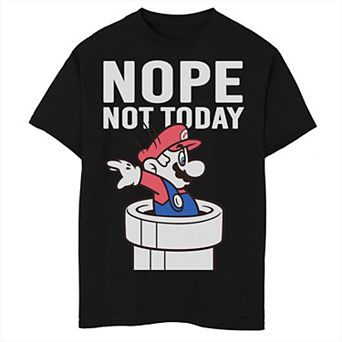 Boys Nintendo Super Mario Plumber Nope Not Today Graphic Tee