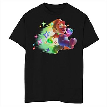 Boys Nintendo Super Mario Action Pose Neon Graphic Tee