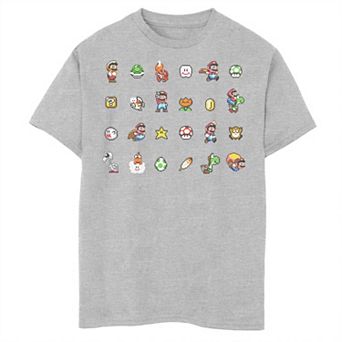 Boys Nintendo Symbol Collage Grid Graphic Tee