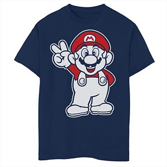 Boys Nintendo Super Mario Peace Sign Graphic Tee