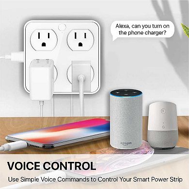 Wireless Wall Tap Smart Plug (4 Outlets,4 USB Ports)