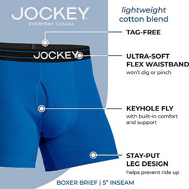 Men's Jockey® 4-Pack Lightweight Cotton Blend 5" Boxer Brief
