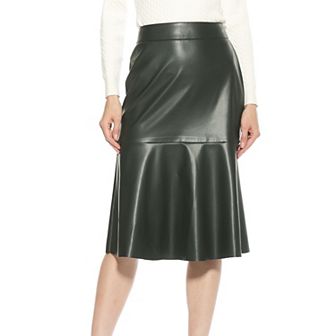 Women's ALEXIA ADMOR Ezra Midi Faux Leather Flared Skirt
