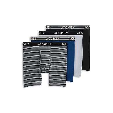 Men's Jockey® 4-Pack Cotton Blend Long Leg Boxer Brief 