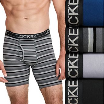 Men's Jockey® 4-Pack Lightweight Cotton Blend 7" Long Leg Boxer Brief
