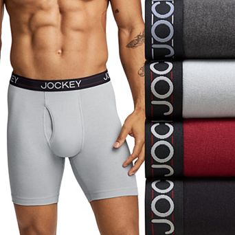 Men's Jockey® 4-Pack Lightweight Cotton Blend 7" Long Leg Boxer Brief