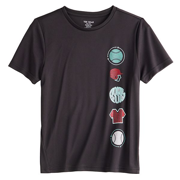 Boys 8-20 Tek Gear® Dry Tek Graphic Tee in Regular & Husky - Neon Baseball Black (M(10-12))