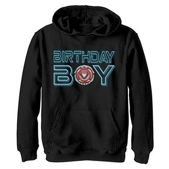 Boys Marvel Comics Iron Man Arc Reactor Birthday Boy Graphic Hoodie