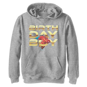 Boys Marvel Monster Mech Strike Iron Man Birthday Boy Graphic Hoodie