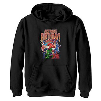 Boys Marvel Comics Avengers Mech Strike Activate Birthday Graphic Hoodie