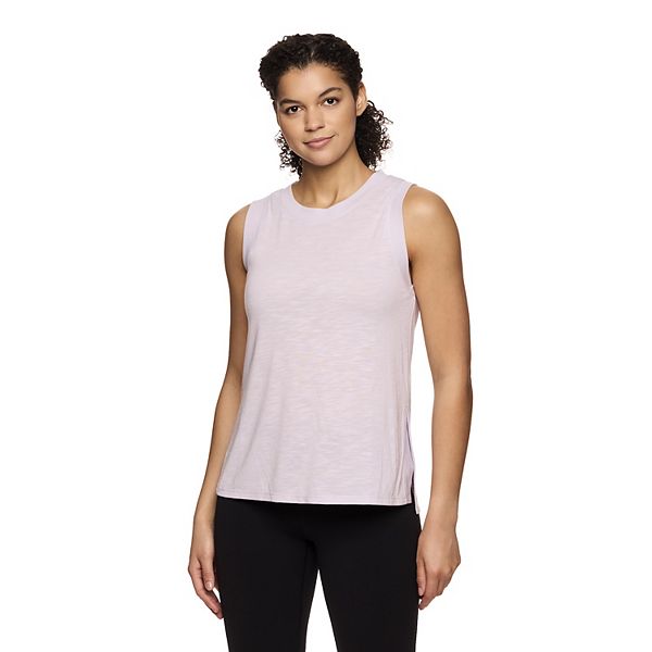 Gaiam Gianna Womens Cutout Back Tank Top Black Size Large