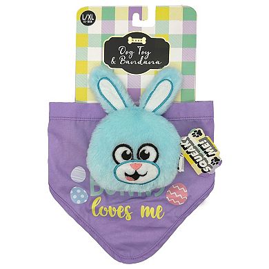 Woof Some Bunny Loves Me Bandana and Toy Set