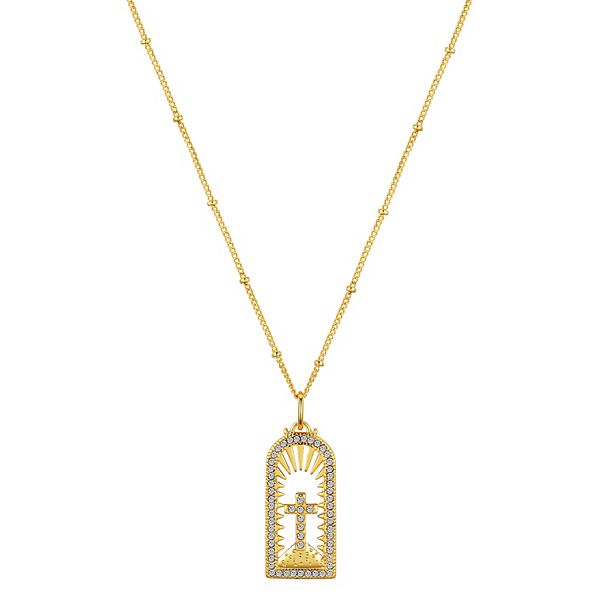 Crystal Cross Pendant Necklace - NFM7BGCRY