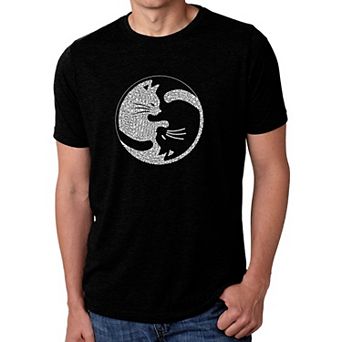 Yin Yang Cat - Men's Premium Blend Word Art T-Shirt
