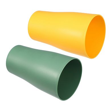 2pcs Bathroom Toothbrush Tumblers PP Cup Color Yellow Green 4.92"x3.03"