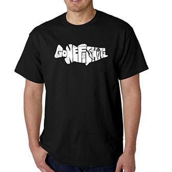 Bass - Gone Fishing - Men's Word Art T-shirt