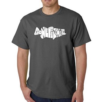 Bass - Gone Fishing - Men's Word Art T-shirt
