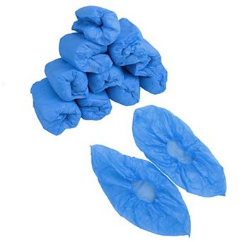 Household Elastic Band Disposable Carpet Clean Shoes Cover Blue 100 pc