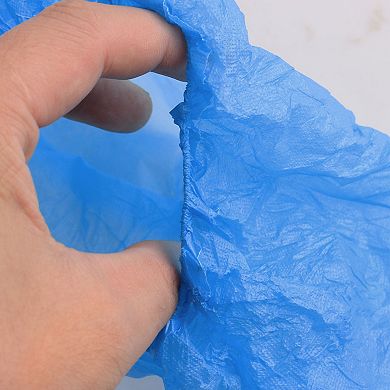 Household Elastic Band Disposable Carpet Clean Shoes Cover Blue 100pcs