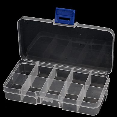 Plastic 10 Sections Sundries Jewellery Screws Holder Storage Box Clear 7pcs