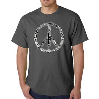 Peace, Love, & Music - Men's Word Art T-shirt