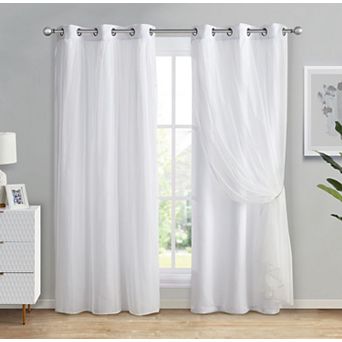 Kate Aurora Basic Elegance 2 Pack Double Layered Hotel Chic Sheer Light Defusing Curtains
