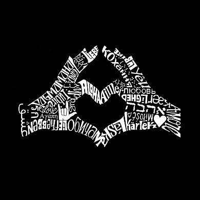 Finger Heart - Women's Word Art V-Neck T-Shirt