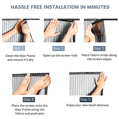 Magnetic Magic Mesh Screen Door Curtain