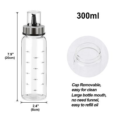 Olive Oil Dispenser Bottle, Drip-Free Spout with ml Marks for Kitchen 300ML