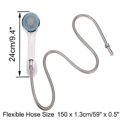 Bathroom Handheld Shower Head Bath Water Sprayer w Holder w 59" Long Hose