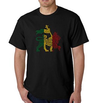 Rasta Lion - One Love - Men's Word Art T-shirt