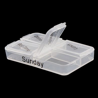 Household Travel Detachable Medication Reminder Daily Am PM Weekly Pill Box Case