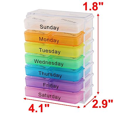 Household Travel Detachable Medication Reminder Daily Am PM Weekly Pill Box Case