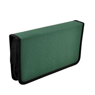 Home Zipper Closure Nylon Portable Disc CD DVD Storage Organizer Holder Green