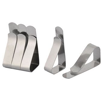 Home Adjustable Stainless Steel Table Cloth Holder Clip Clamp Silver Tone 5 pc