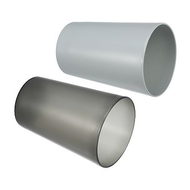 2pcs Bathroom Toothbrush Tumblers PP Cup Color Gray Black 4.52"x3.03"