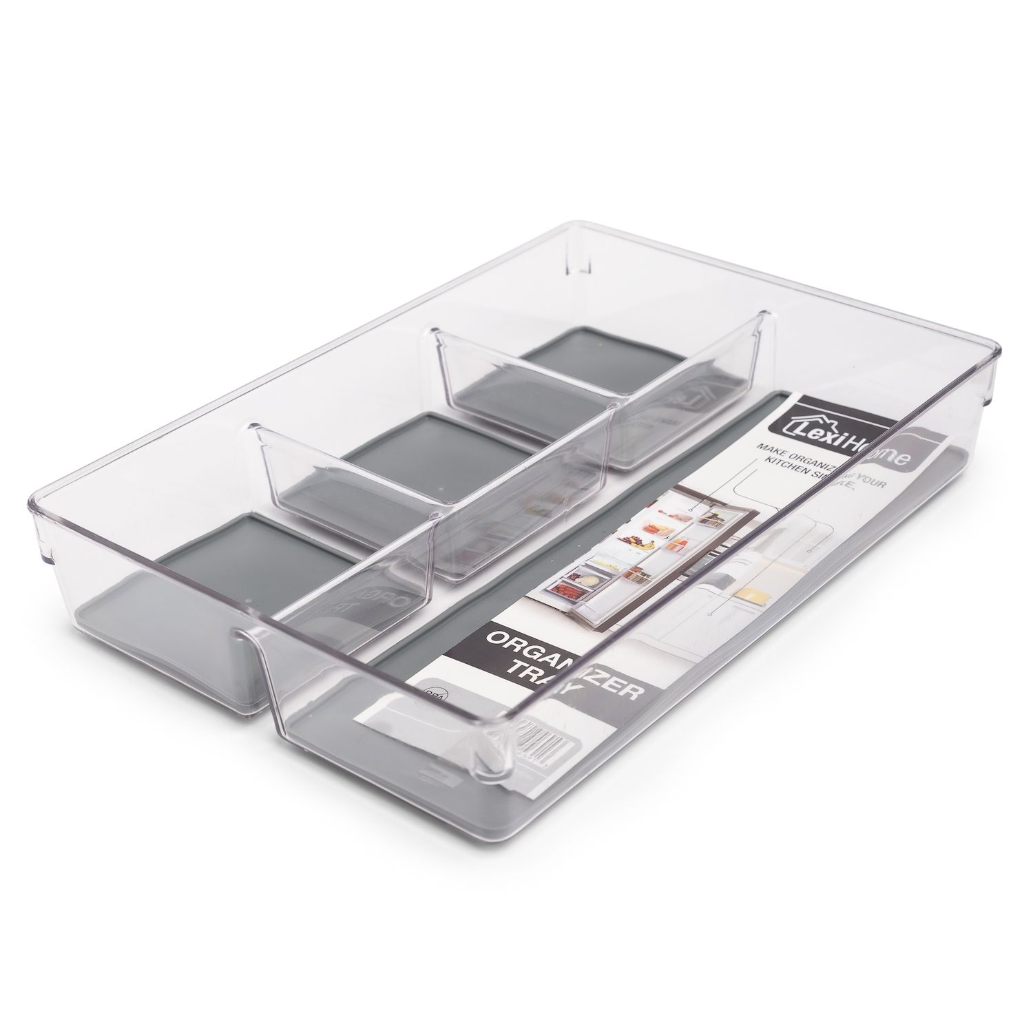 Gracious Living Mini 2 Drawer Desk Organizer with Organizational Flip Top, White